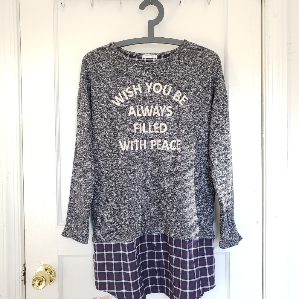 Long shirt with flannel style